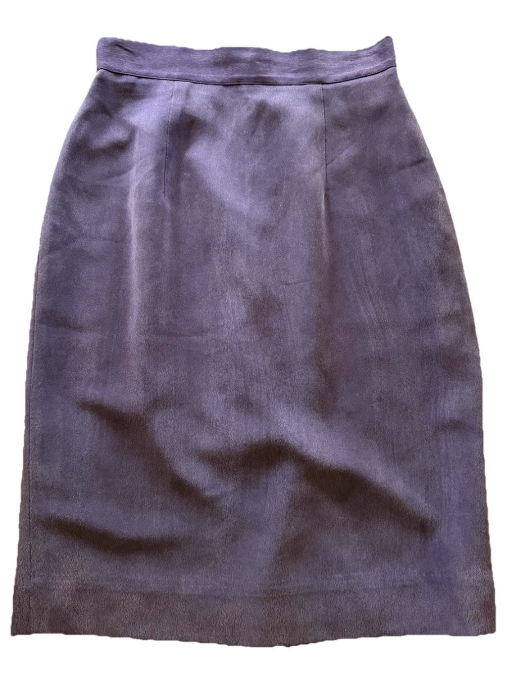 Vintage Dana Buchman Silk Pencil Skirt 6 Dusty Plum Purple 90s Minimalist Lined